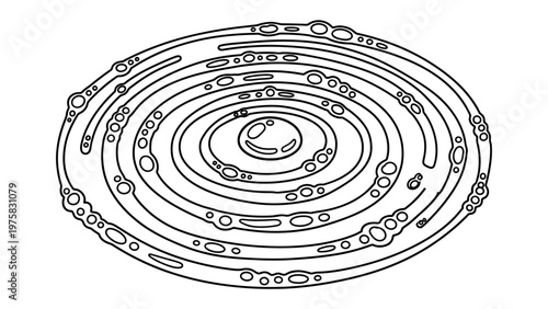 Abstract Galaxy Illustration: A captivating monochrome illustration of a galaxy, the cosmic swirls and celestial bodies evoke a sense of wonder and the vastness of the universe.