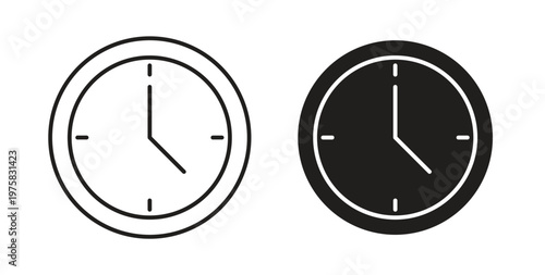 Clock icon vector design elements. icon in flat and line style.