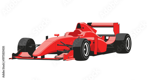 Red Formula 1 Race Car on White Background