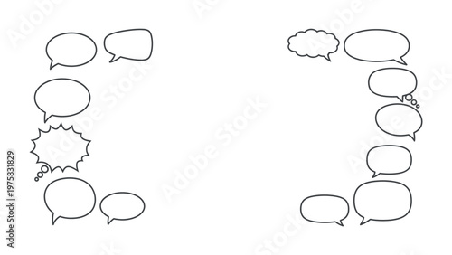 Dialogue Bubbles: An arrangement of blank speech bubbles, offering an opportunity to insert text or visual elements for your desired message.