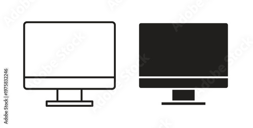 Computer screen icon vector design elements. icon in flat and line style.