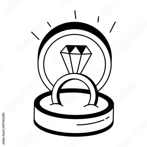 A doodle style icon showing engagement ring