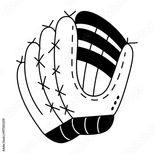 A doodle style icon showing baseball glove