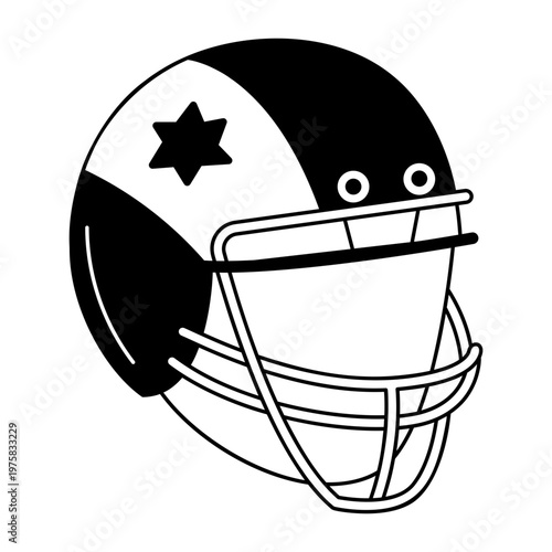 A drawing style icon representing helmet