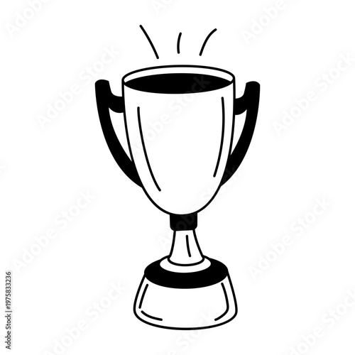 A doodle style icon showing trophy