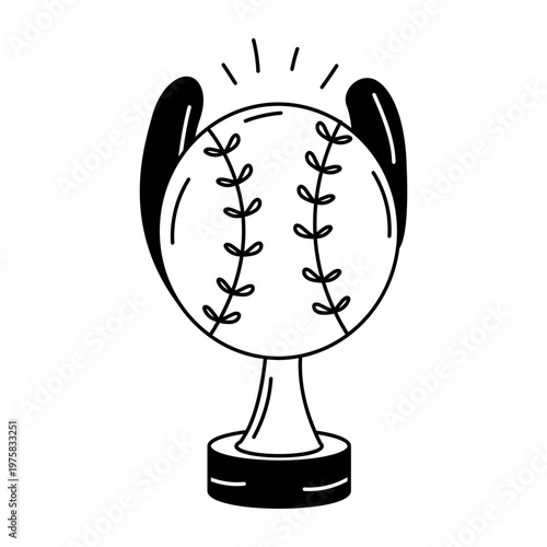 A drawing style icon representing baseball trophy
