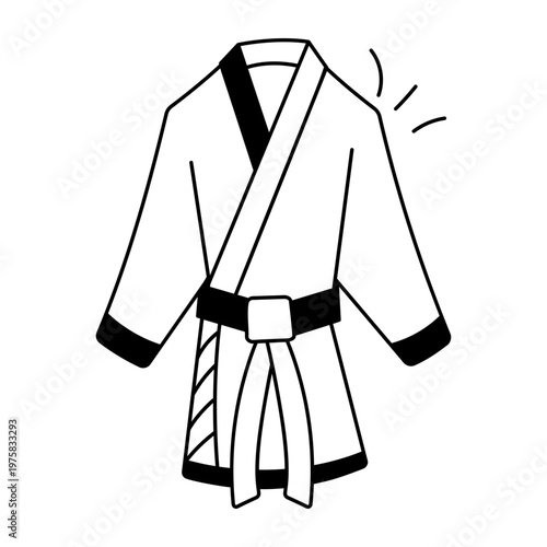 A hand drawn style icon showing judo uniform