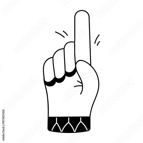 A sketchy style icon depicting foam finger