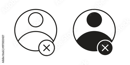 Delete user icon vector design elements. icon in flat and line style.