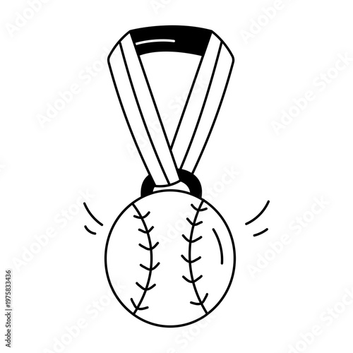 A doodle style icon showing baseball medal