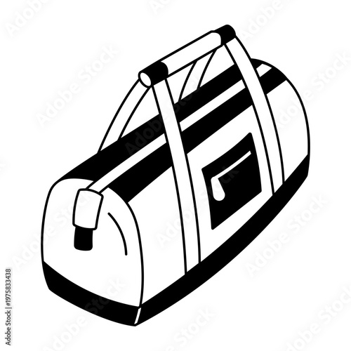 A hand drawn style icon showing sports bag
