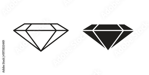 Diamond icon vector design elements. icon in flat and line style.