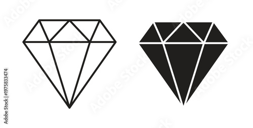 Diamond icon vector design elements. icon in flat and line style.