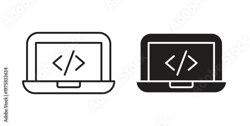 Display code icon vector design elements. icon in flat and line style.