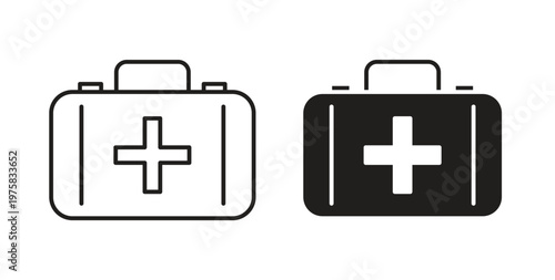 Doctor bag icon vector design elements. icon in flat and line style.