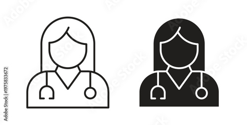 Doctor icon vector design elements. icon in flat and line style.