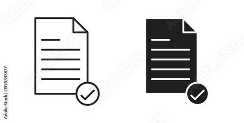 Document accept icon vector design elements. icon in flat and line style.