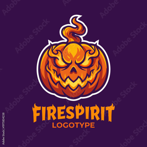 A vibrant and spooky pumpkin with a fiery design, perfect for Halloween themes, capturing the spirit of the season with its artistic style and vivid colors.