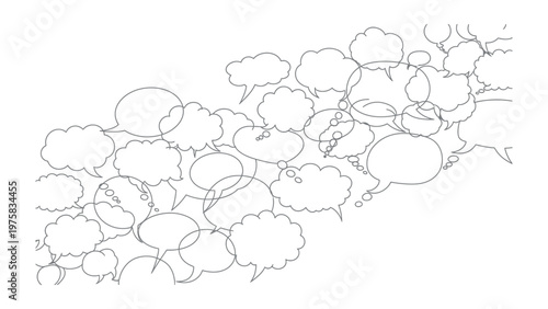 Dialogue of the mind: A visual symphony of speech bubbles intertwines, representing the dynamic interplay of thoughts and ideas in a world where communication reigns supreme. 