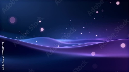sleep concept with slow breathing wave motion and soft glowing particles for a better deep rest atmosphere