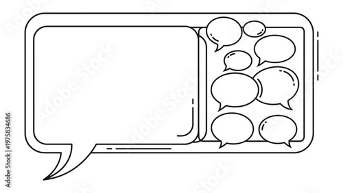 Dialogue Bubble Illustration: A collection of various dialogue bubbles arranged in an illustration