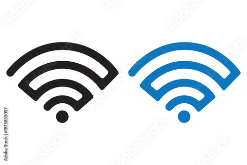 Wireless Signal Broadcast Icons Vector. Wi-Fi Network Signal Waves Symbol on white Background.