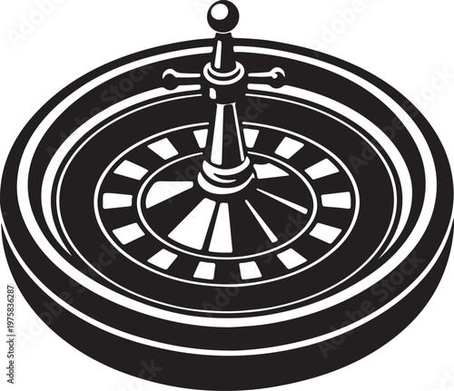 roulette wheel silhouette icon casino gambling symbol design vector illustration