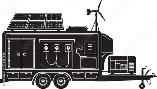 Mobile solar power generator, off-grid energy system, renewable energy trailer, sustainable power solution