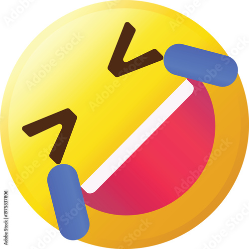 3D Laughing Emoji with Tears of Joy