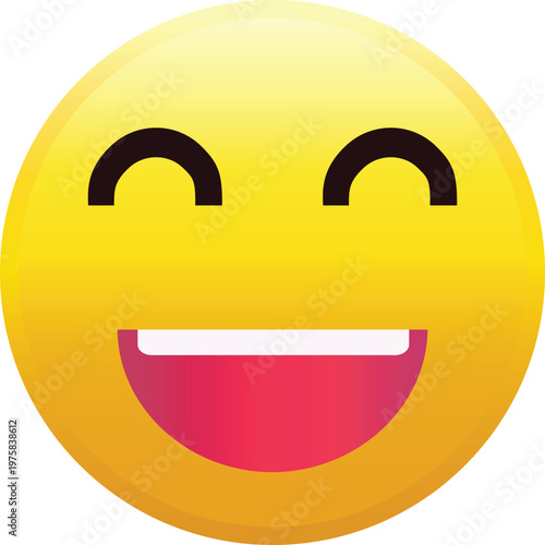 Laughing Emoji Face Illustration