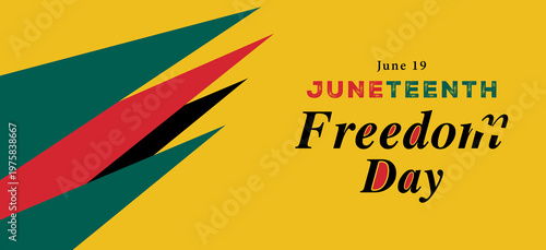 Juneteenth Independence Day poster. Black History Month. Freedom or Emancipation day. American holiday June 19