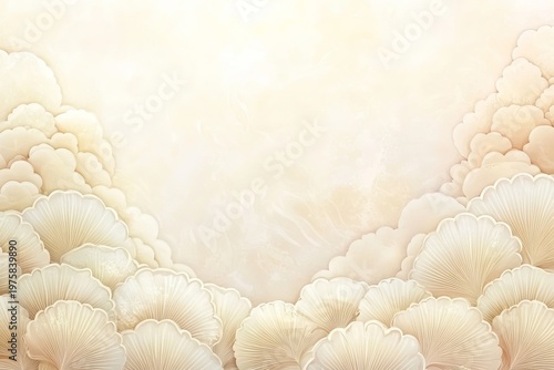 Elegant Seamless Pattern Design Featuring Soft Beige Petals with Subtle Light Effects for Art
