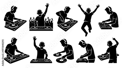 10 Man DJ Silhouette Vector Pack – Music Club & Party SVG Collection