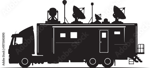 Broadcast truck, satellite vehicle, news van, live streaming rig