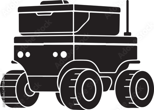 Robot, Industrial Robot, Vector Robot, Black Robot, Machine, Industrial Machine, Vector Illustration