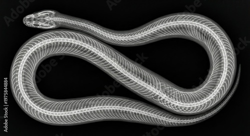Photography Xray Coiled Snake Skeleton Anatomy
