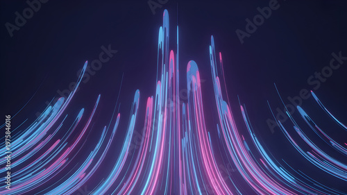 Abstract digital landscape a vibrant flow of light and color in a futuristic scene
