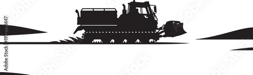 Black silhouette snowplow, winter vehicle, snow removal, heavy equipment
