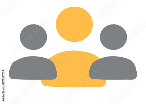 Abstract Teamwork Icon for Remote AI Collaboration