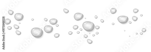 Realistic water drops PNG. Drops on surfaces, glass or windows after rain or from condensation. Water drops on an isolated transparent background.