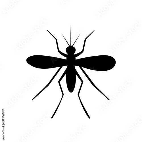 Mosquito silhouette icon isolated on white background
