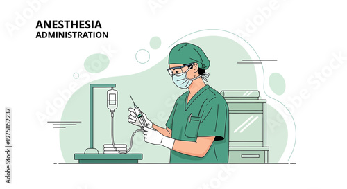 Anesthesiologist Preparing Anesthesia Injection in Operating Room