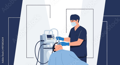 Anesthesiologist Administering Anesthesia During Surgery
