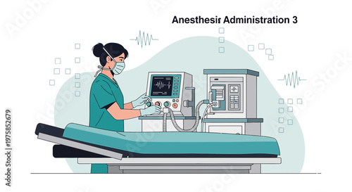 Anesthesiologist Administering Anesthesia in Modern Operating Room with Medical Equipment