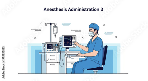 Anesthesiologist Administering Anesthesia in Operating Room with Medical Equipment
