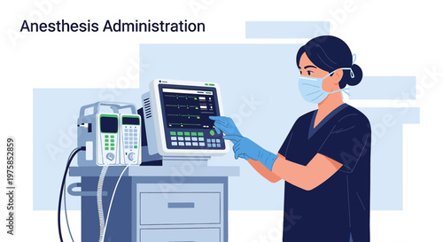 Anesthesiologist Administering Anesthesia in Operating Room with Medical Equipment