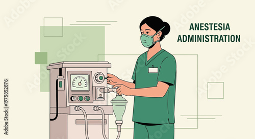Anesthesiologist Administering Anesthesia in Operating Room with Medical Equipment