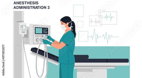 Anesthesiologist Administering Anesthesia in Operating Room with Medical Equipment