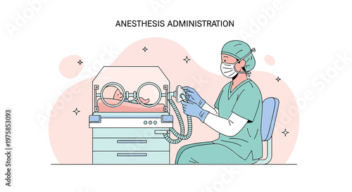 Anesthesiologist Administering Anesthesia to Infant in Incubator