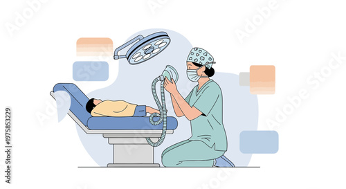 Anesthesiologist Administering Anesthesia to Patient in Operating Room